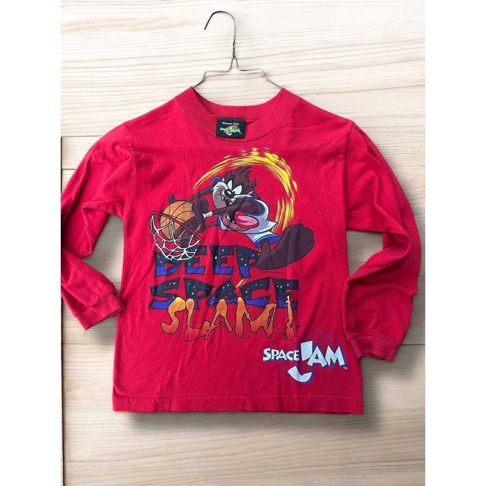 Vintage 1996 Taz Space Jam Long Sleeve Shirt Sz 6/7